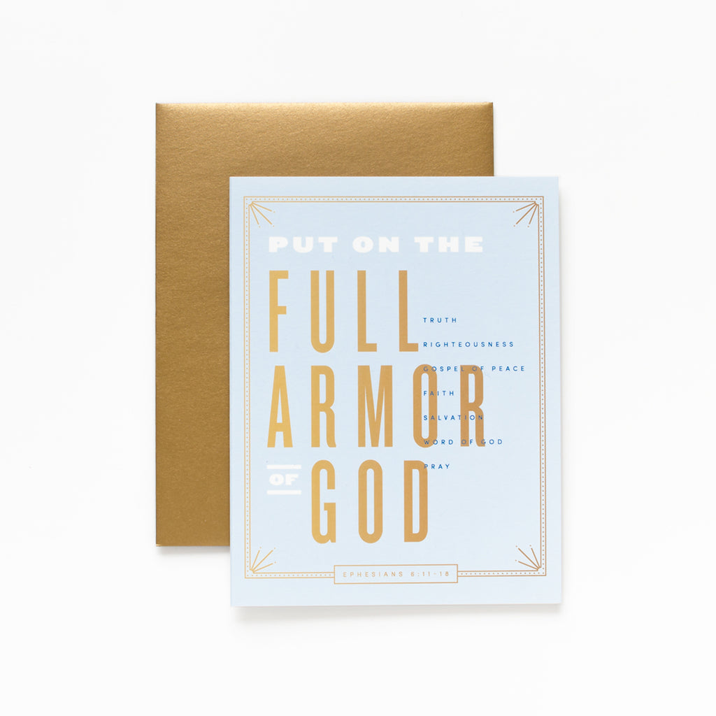 Full Armor, Light Blue Greeting Card