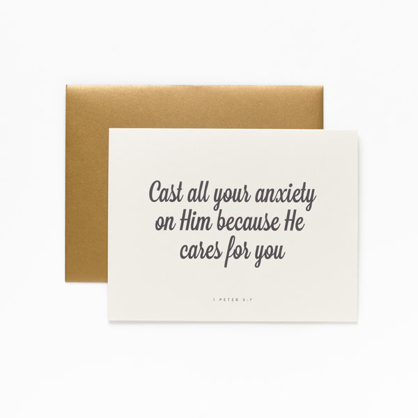 He Cares for You, Cream Greeting Card