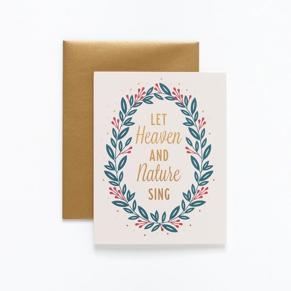 Heaven and Nature Sing, Blush Christmas Greeting Card