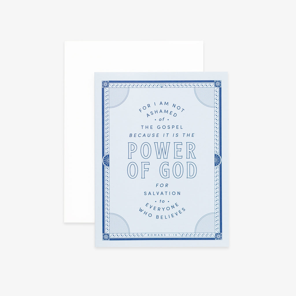 I Am Not Ashamed, Light Blue Greeting Card