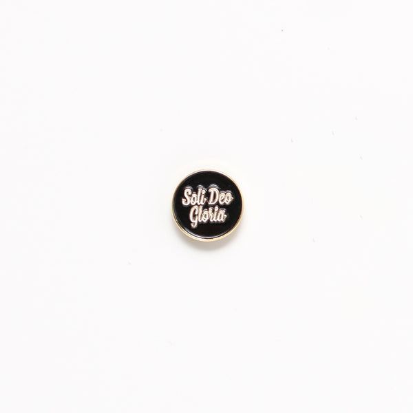 Soli Deo Gloria Black Enamel Pin Evermorn Supply