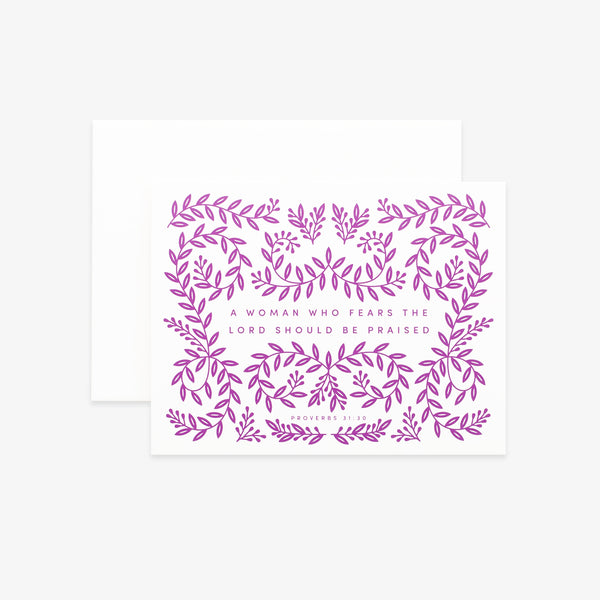 A Woman Who Fears, Floral Greeting Card