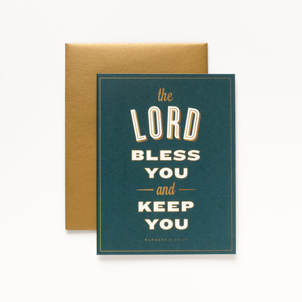Bless You, Dark Green Greeting Card