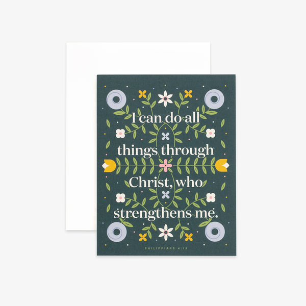 Do All Things, Floral Greeting Card