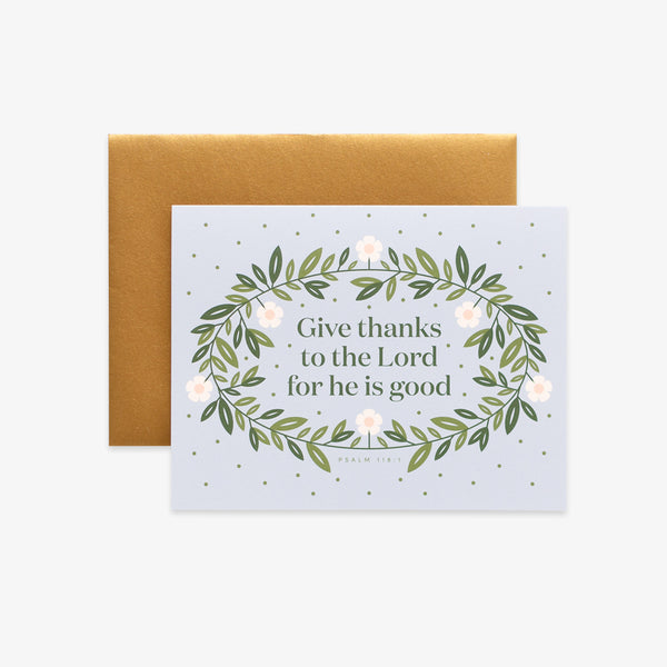 Give Thanks, Floral Greeting Card