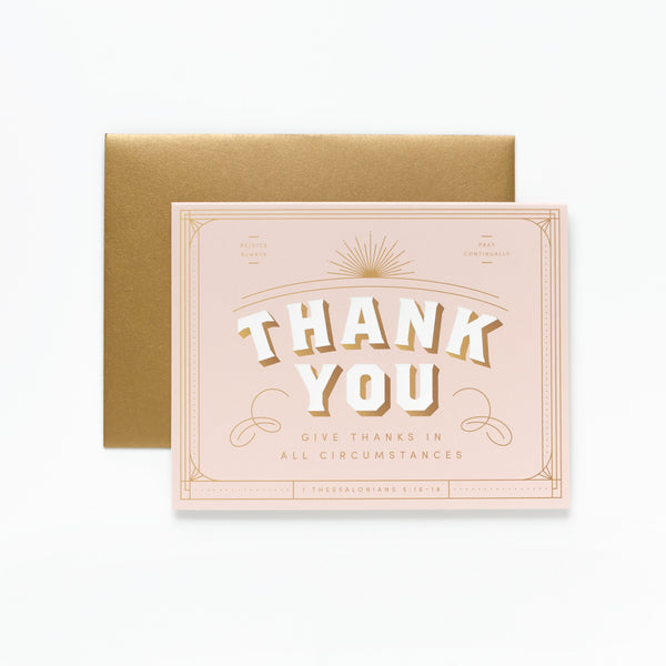 Give Thanks, Blush Thank You Greeting Card