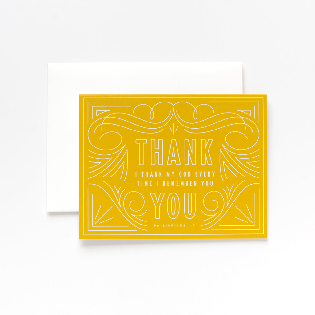 I Remember You, Yellow Thank You Greeting Card