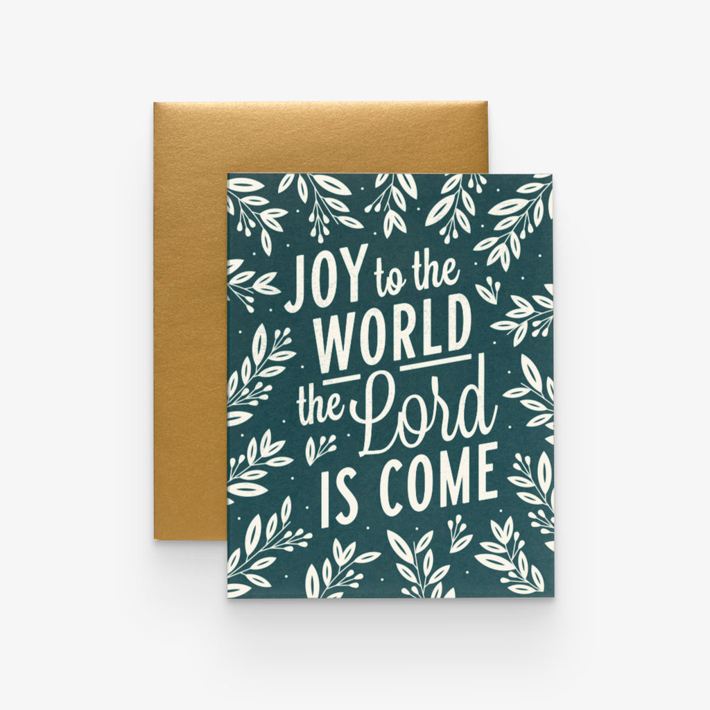 Joy to the World, Floral Christmas Greeting Card