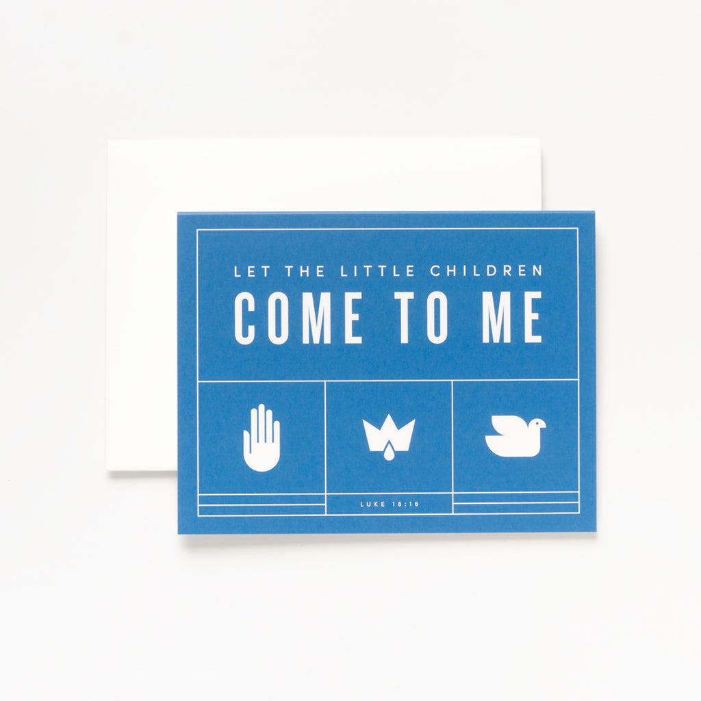 Little Children, Blue Greeting Card