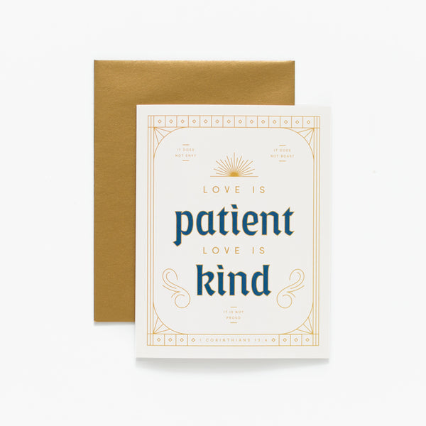 Love is Patient, Cream Greeting Card