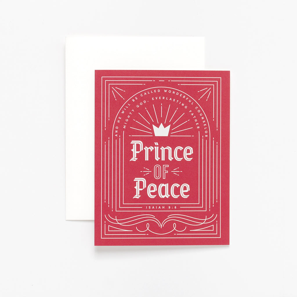 Prince of Peace, Red Christmas Greeting Card