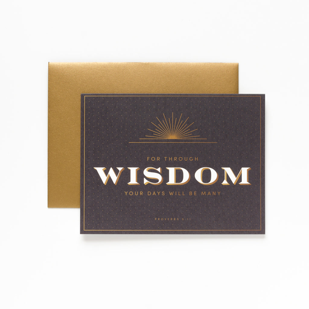 Wisdom, Black Greeting Card