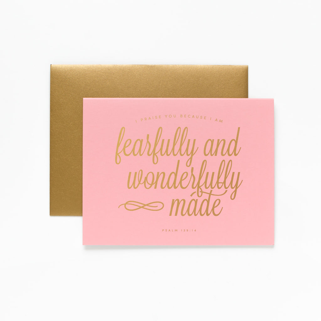 Wonderfully Made, Pink Greeting Card